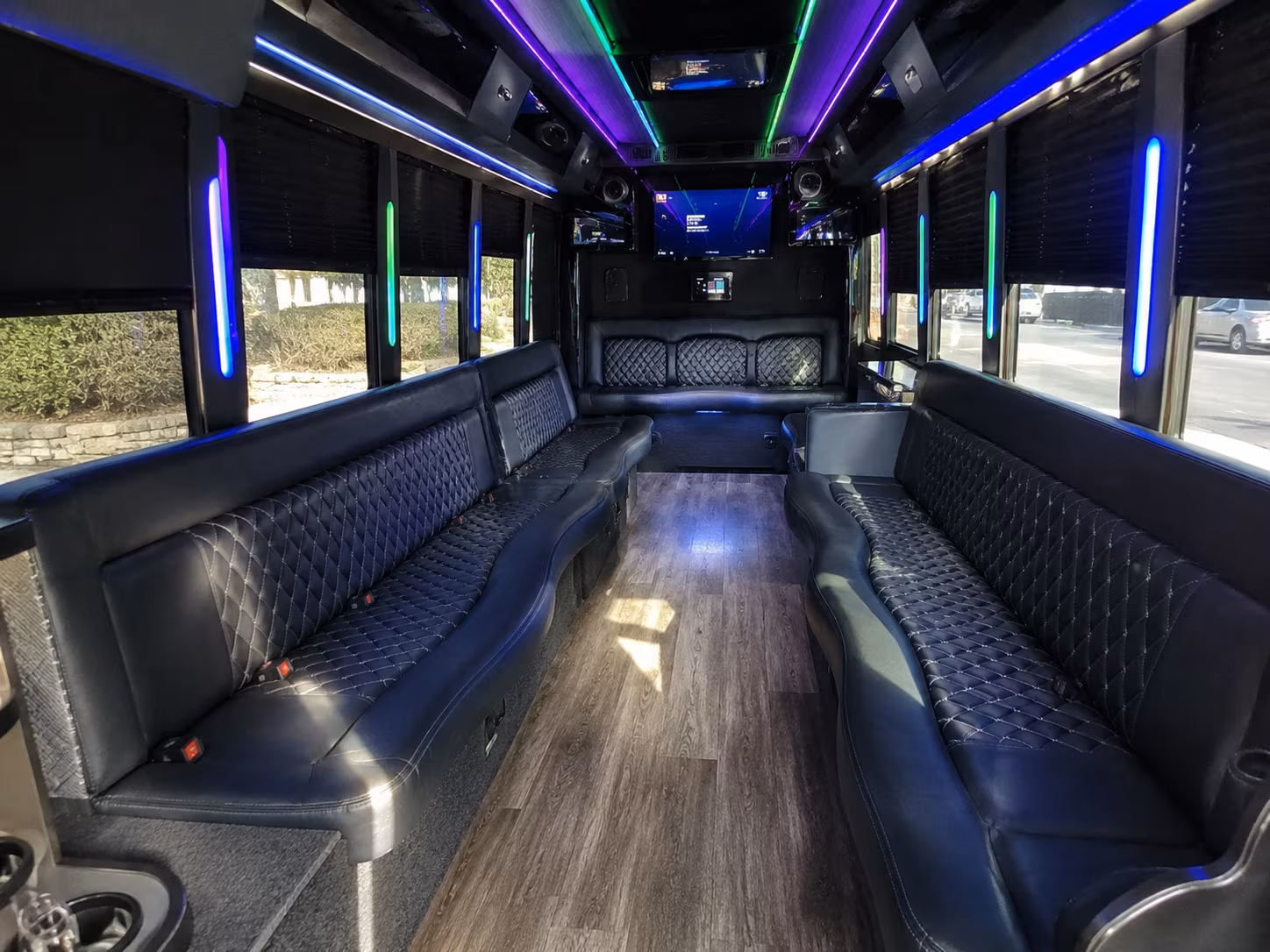 bellingham 15 passenger party bus interior