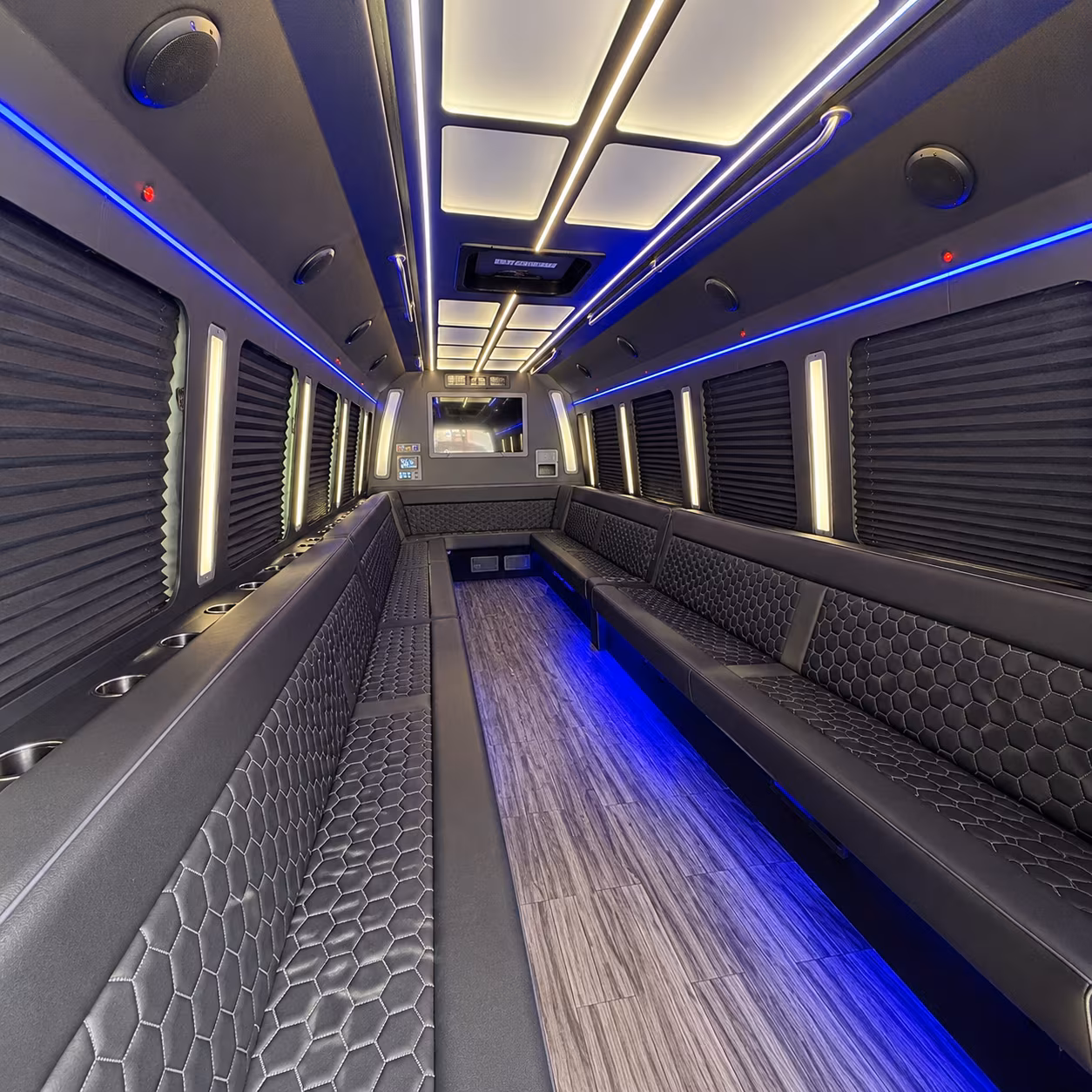 bellingham 30 passenger party bus interior