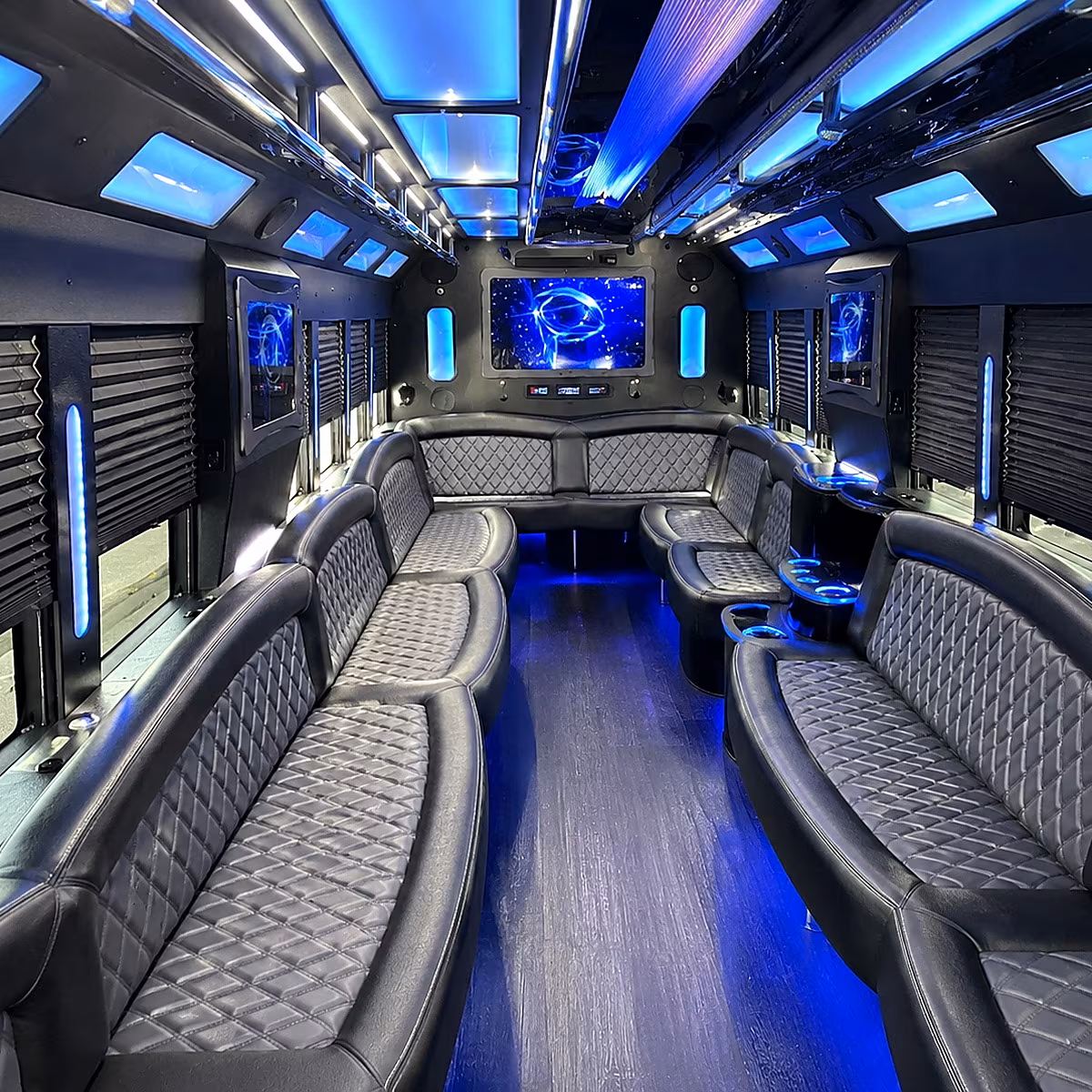 bellingham 50 passenger party bus interior